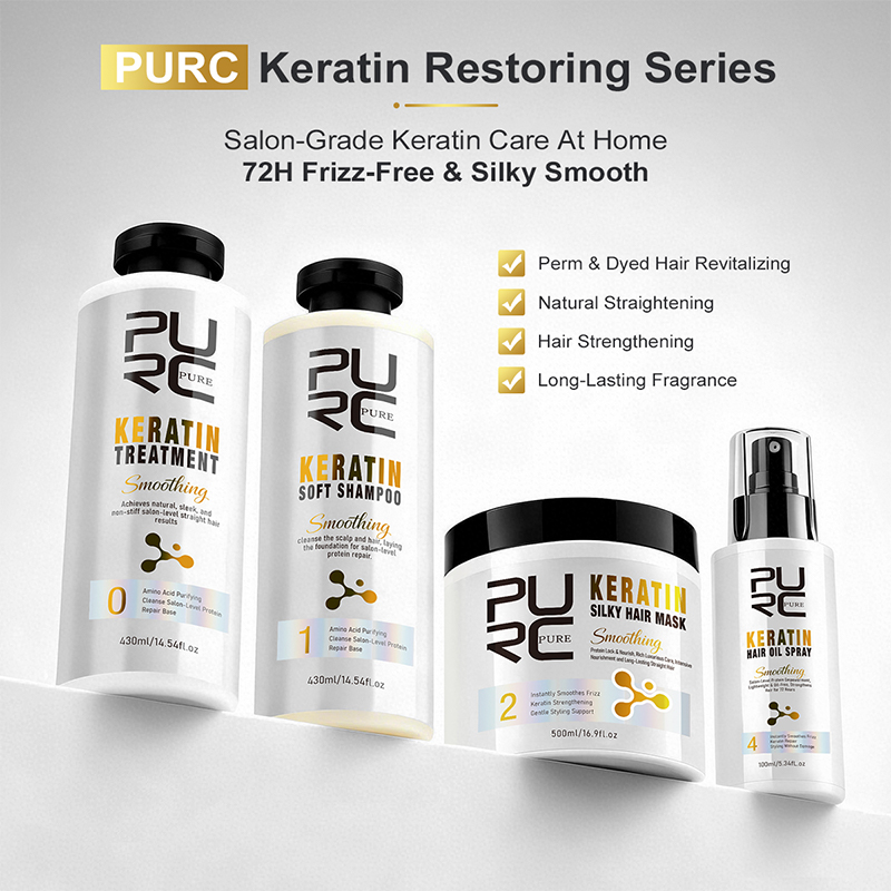 Hair Care Keratin Shampoo - Set Trattamento Capelli PURC con Cheratina: