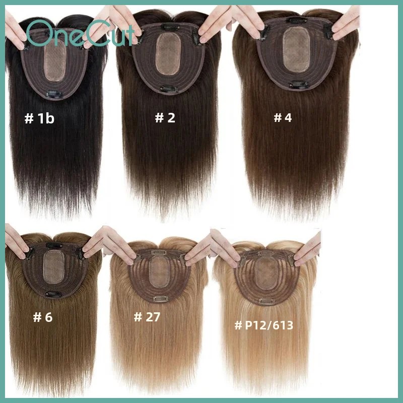 Clip In Hair Piece - Topper con base superiore in seta