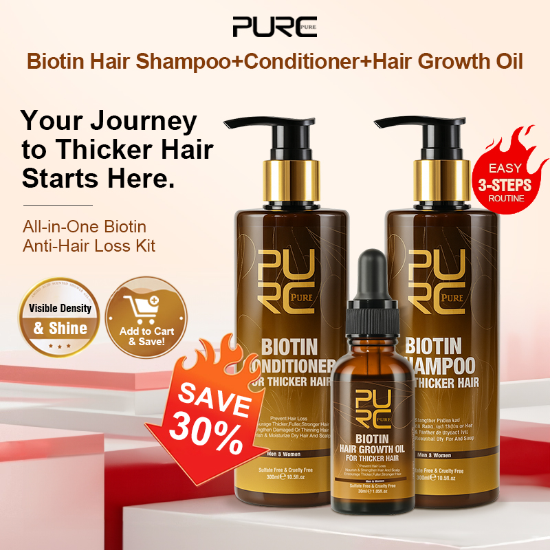 Hair Care Keratin Shampoo - PURC Biotina Olio per la crescita