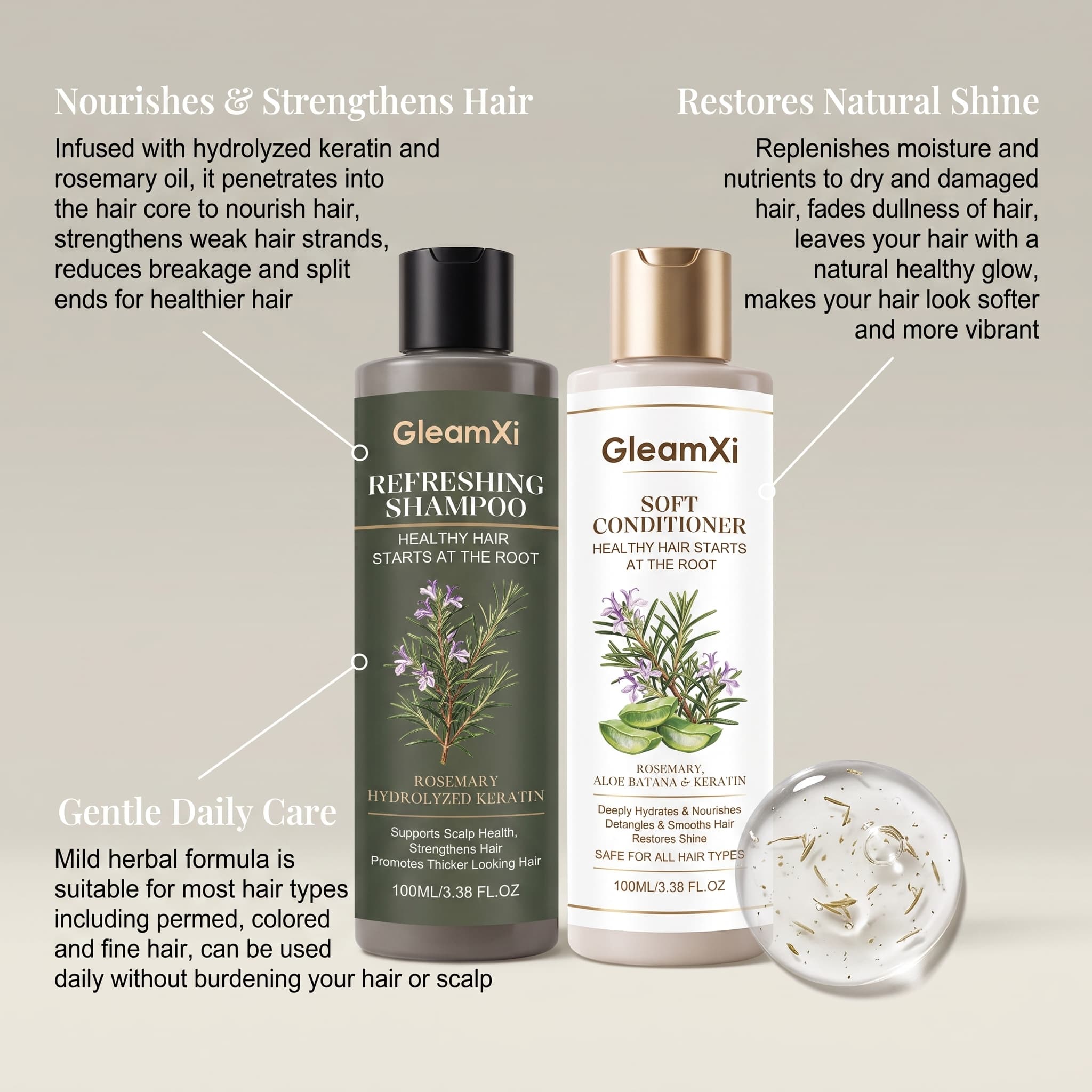 Set Shampoo e Balsamo al Rosma - Hair Care Keratin Shampoo recensione e prezzo